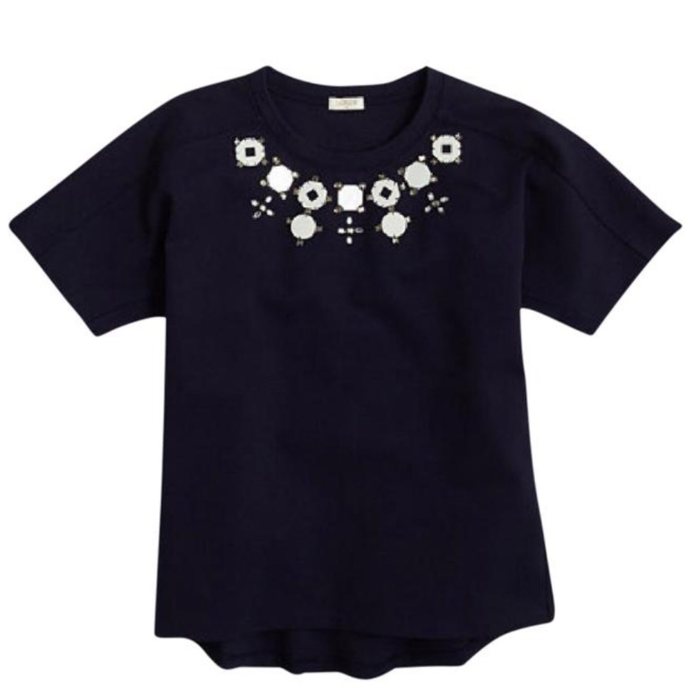 Jcrew embellished ponte top